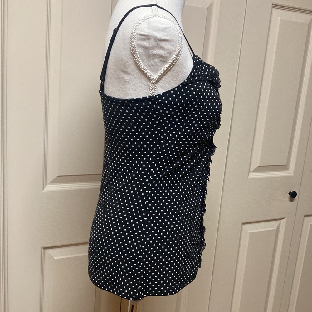 White House Black Market Dot Ruffle Front Camisole Size S - Picture 5 of 11